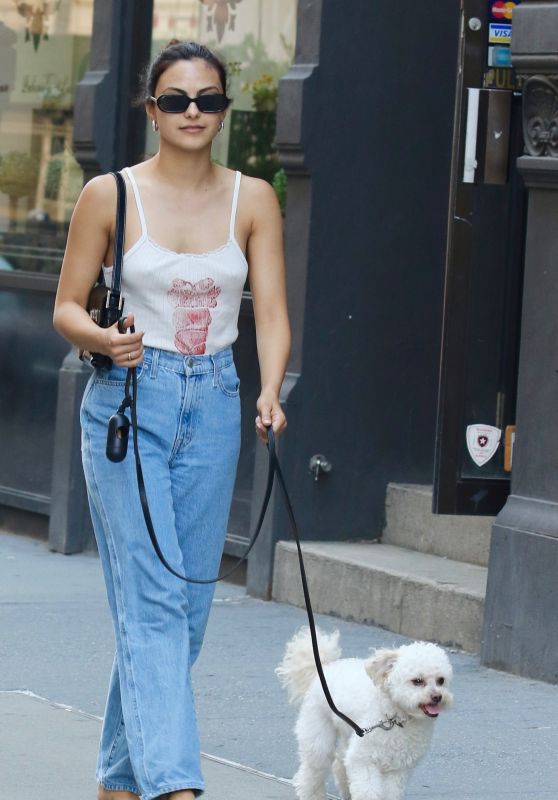 Camila Mendes - Walking Her Dog in NYC 07/03/2022