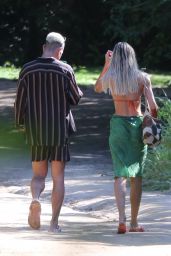 Candice Swanepoel in an Orange Bikini and Green Skirt - Trancoso 07/15/2022