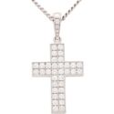 Cartier Vintage Cross Decor Large Diamond Cross and Chain