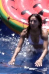 Eva Longoria in a White Bikini in Capri 07/11/2022