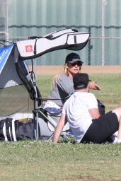 Hilary Duff and Mike Comrie on the Soccer Pitch in Los Angeles 06/28/2022
