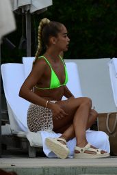Jasmine Sanders in a Neon Green Bikini 07/22/2022