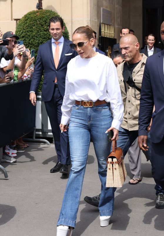 Jennifer Lopez - Leaving the Crillon Hotel in Paris 07/27/2022