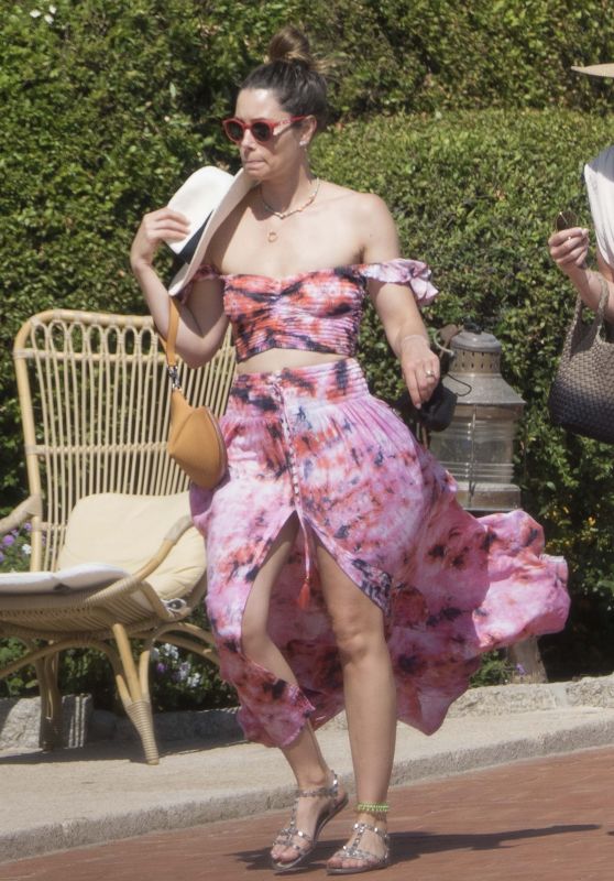 Jessica Biel in a Flowing Summer Dress - Portocervo 07/30/2022