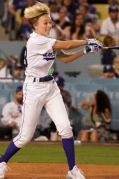 JoJo Siwa - Plays in the MGM All-Star Celebrity Softball Game at Dodger Stadium in LA 07/16/2022
