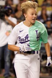JoJo Siwa - Plays in the MGM All-Star Celebrity Softball Game at Dodger Stadium in LA 07/16/2022