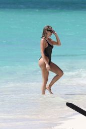 Khloe Kardashian in a Black Swimsuit - Turks and Caicos 07/03/2022