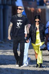 Kourtney Kardashian and Travis Barker on the Beach in Montecito 07/24/2022