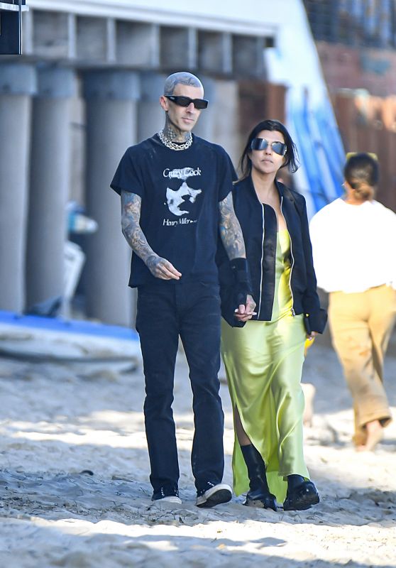 Kourtney Kardashian and Travis Barker on the Beach in Montecito 07/24/2022