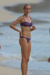 Kristen Pazik in a Floral Bikini on the Beach in Barbados 07/09/2022