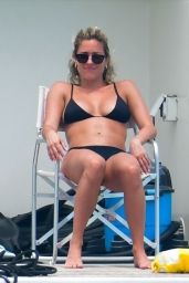 Kristin Cavallari in a Black Bikini in Turks and Caicos 07/04/2022