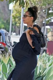 Leona Lewis in a Black Strapless Maxi Dress - Los Angeles 07/20/2022