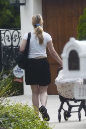 Mia Goth With Her Newborn in LA 06/28/2022