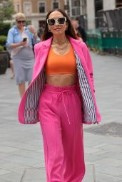 Myleene Klass in an Orange Crop Top and Pink Trouser Suit   London 07 01 2022   - 46