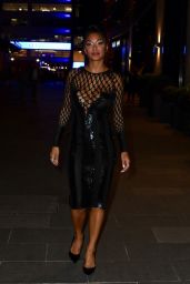 Nicole Scherzinger in a Plunging Black Sequinned Dress With a Racy Mesh Neckline - London 07/07/2022