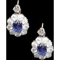 Sapphire & Diamond Oval Drop Diana Earrings