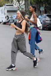 Scout Willis in Striped Pants and a Black Crop Top in West Hollywood 07/30/2022