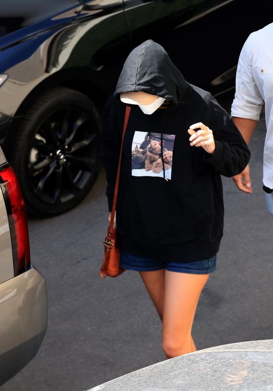 Taylor Swift With Her Hoodie On, a Hat and a Mask - Beverly Hills 07/29/2022