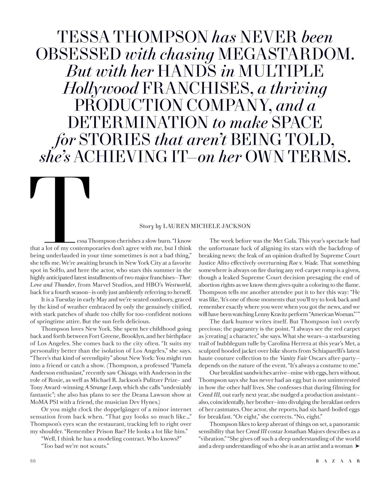 Tessa Thompson - Harper's Bazaar Magazine August 2022 Issue • CelebMafia