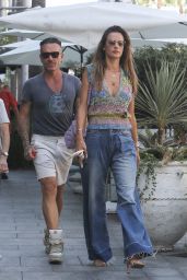 Alessandra Ambrosio and Matheus Mazzafera at Avra Restaurant in Beverly Hills 08/20/2022