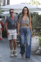 Alessandra Ambrosio and Matheus Mazzafera at Avra Restaurant in Beverly Hills 08/20/2022