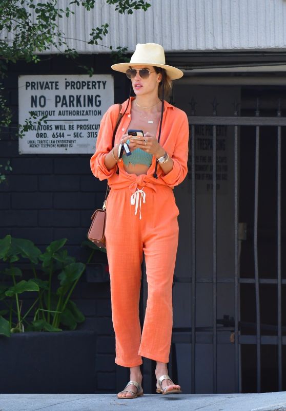 Alessandra Ambrosio in an Orange Outfit   Malibu 08 25 2022   - 96