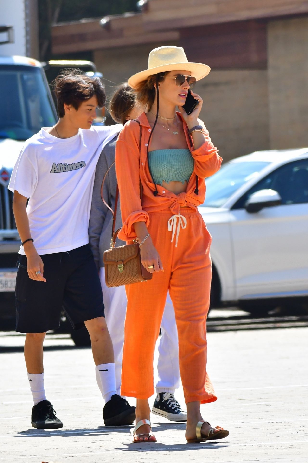 Alessandra Ambrosio in an Orange Outfit - Malibu 08/25/2022 • CelebMafia