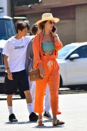 Alessandra Ambrosio in an Orange Outfit   Malibu 08 25 2022   - 52