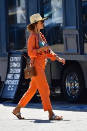 Alessandra Ambrosio in an Orange Outfit - Malibu 08/25/2022