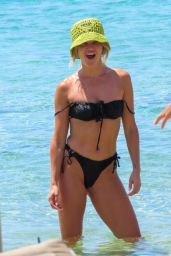 Ashley Roberts in a Black Bikini on the Beach in Mykonos 08/09/2022