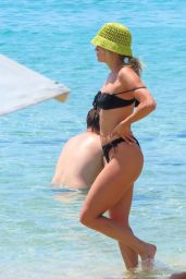 Ashley Roberts in a Black Bikini on the Beach in Mykonos 08/09/2022