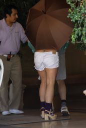 Britney Spears Hides Behind Umbrella - Sunset Marquis in LA 08/10/2022