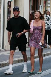 Chloe Lecareux With Her Boyfriend in Saint Tropez 08/25/2022