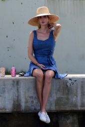 Ivanka Trump in a Blue Dress and Wide brimmed Sun Hat   Miami 08 21 2022   - 59