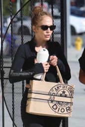 Jennifer Lopez Wearing a Custom Dior Bag and Her Wedding Ring 08/09/2022