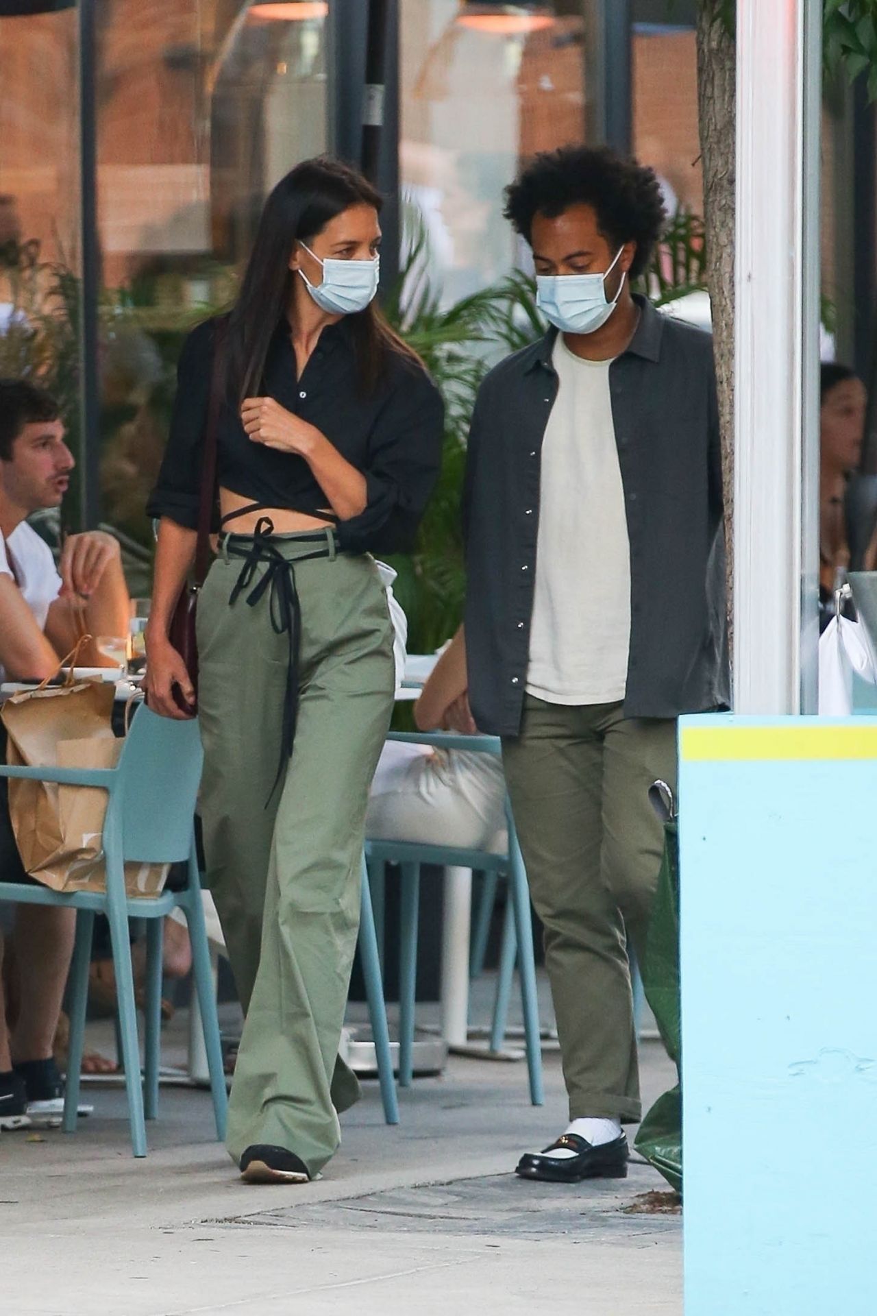 Katie Holmes and Bobby Wooten III Wear Matching Outfits - New York 08