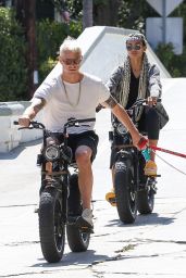 Kelly Gale and Joel Kinnaman - Ride on Their Super73 Bikes in Venice Beach 08/28/2022