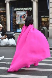 Kiernan Shipka in Pink Valentino Wonder Woman Inspired Outfit 08/13/2022