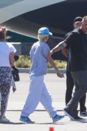 Lady Gaga in Sweatpants and a T-shirt - Boarding a Private Jet in LA 08/05/2022