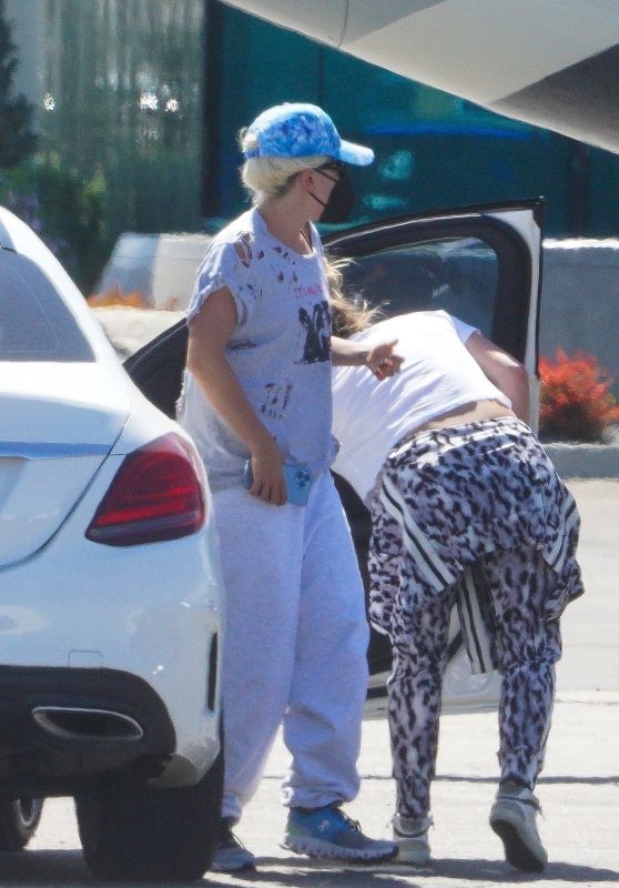 Lady Gaga in Sweatpants and a T-shirt - Boarding a Private Jet in LA 08/05/2022