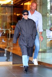 Lady Gaga Wears Black Trench Coat and Jeans - New York 08/11/2022