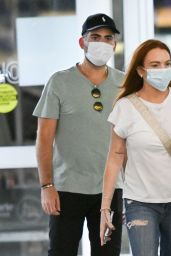 Lindsay Lohan and Bader Shammas at JFK Airport in NY 08/06/2022