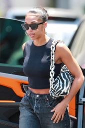 Lori Harvey at the San Vicente Bungalows in West Hollywood 08/03/2022