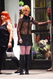 Maria Bakalova in a Black Dress Paired With Black Boots - Manhattan 08/04/2022