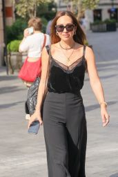 Myleene Klass in a Black Lace Top and Flared Trousers in London 08/15/2022