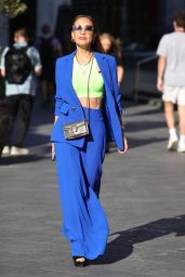 Myleene Klass in an Electric Blue trouser Suit - London 08/26/2022