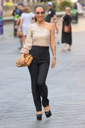 Myleene Klass Wearing an Off Shoulder Sequin Top and Smart Black Trousers and Heals 08/21/2022