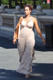 Nicole Murphy in a Cleavage-baring Dress - Beverly Hills 08/09/2022
