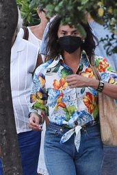 Penelope Cruz Wears Summery Floral Patterned Blouse Top and Jeans 07/29/2022