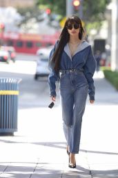 Pia Mia Wears Denim Alaia Bodysuit and Jeans Styled by Kat Gosik - Westwood 08/16/2022
